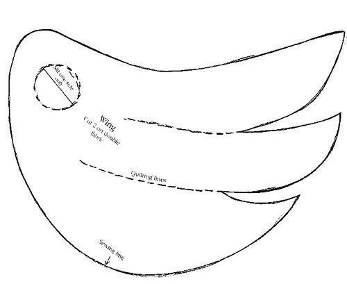 Выкройка курочки с крылом