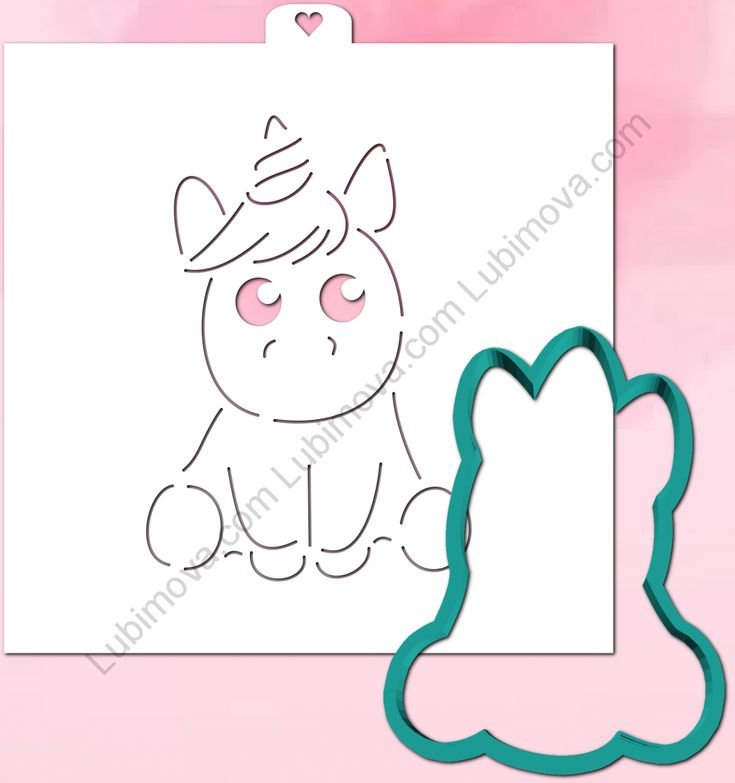 Единорожка трафарет для пряников