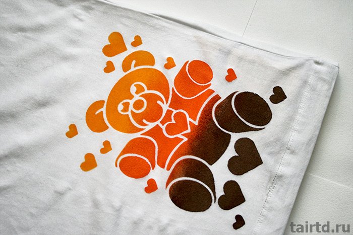 Печать на ткани по трафарету