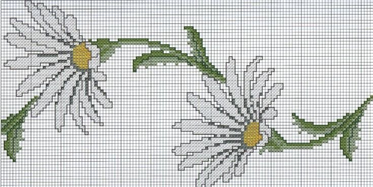 Вышивка ромашки