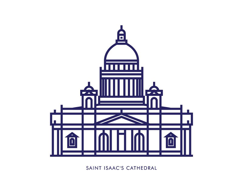Исаакиевский собор в Санкт-Петербурге вектор