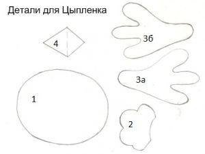 Лапки цыпленка для аппликации