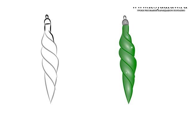 Сосулька елочная рисунок