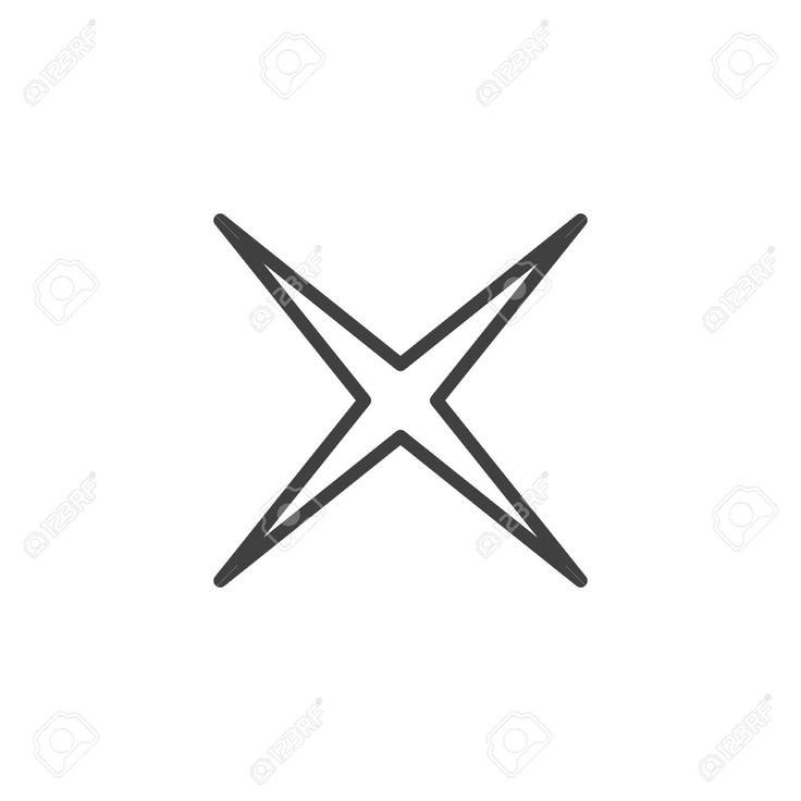 Трафарет звезды четырехконечной