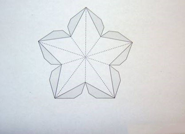 Выкройка объемной звезды из бумаги