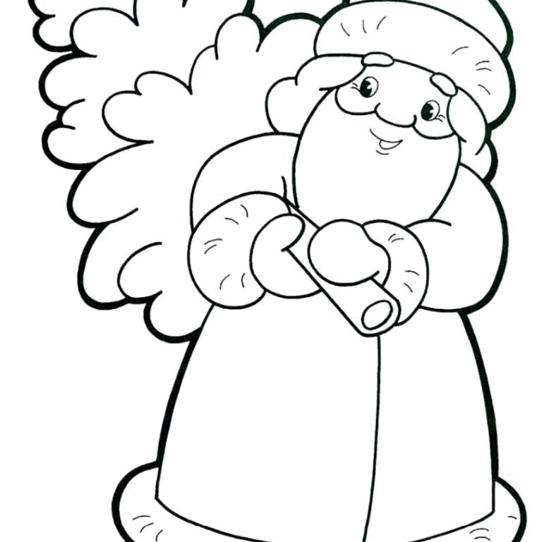 Дед Мороз и Снегурочка раскраска