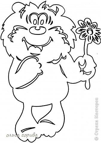 Вытынанки на окна Медвежонок