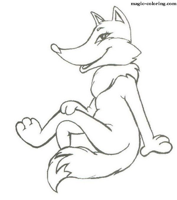 Лиса раскраска для детей