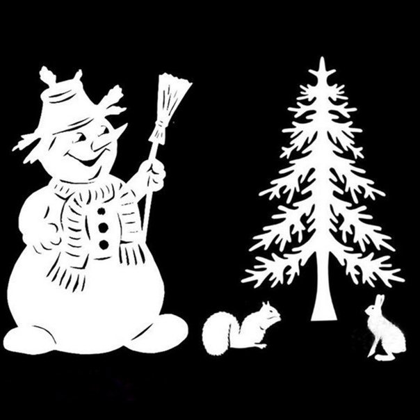 Фигуры на окно к новому году