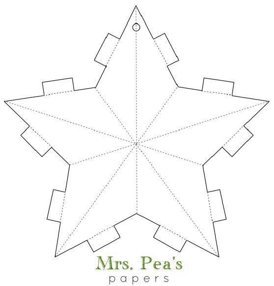 Объёмная звезда из бумаги шаблон