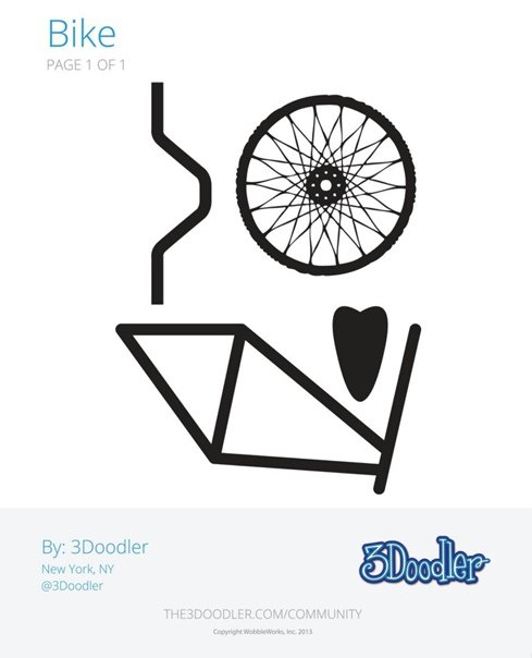 Трафареты для 3д ручки велосипед