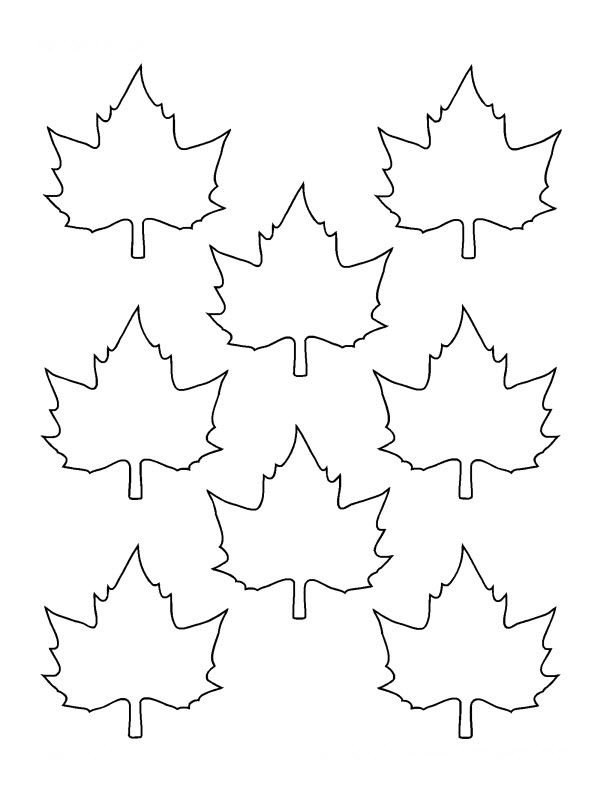 Трафарет кленовых листьев для вырезания