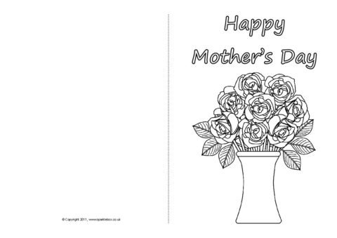 Открытка ко Дню матери раскраска