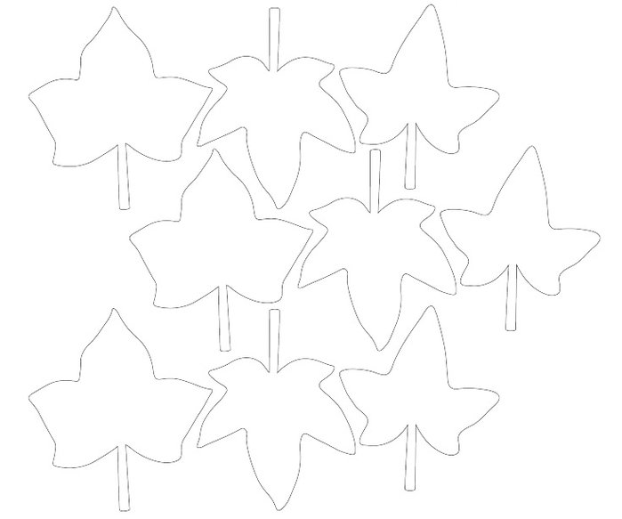 Лист плюща трафарет