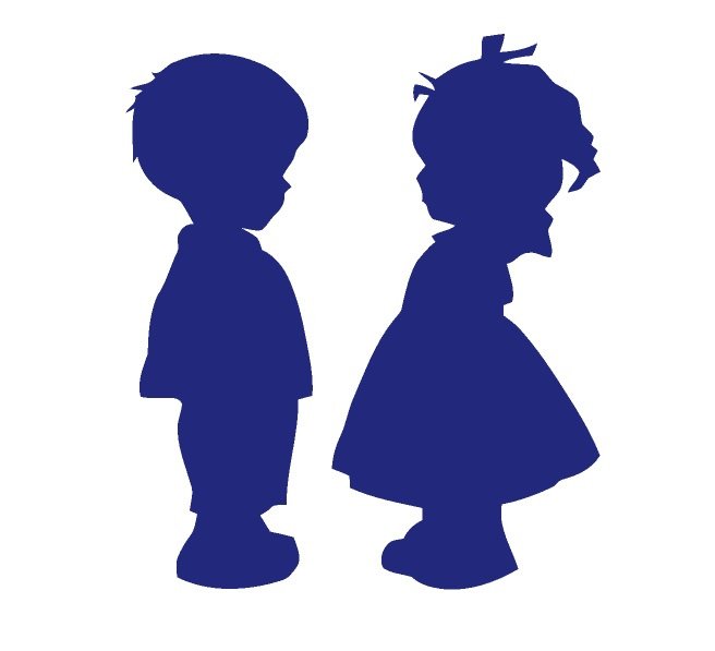 Трафарет мальчика и девочки