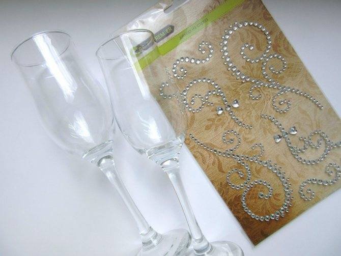 Трафарет для свадебных бокалов