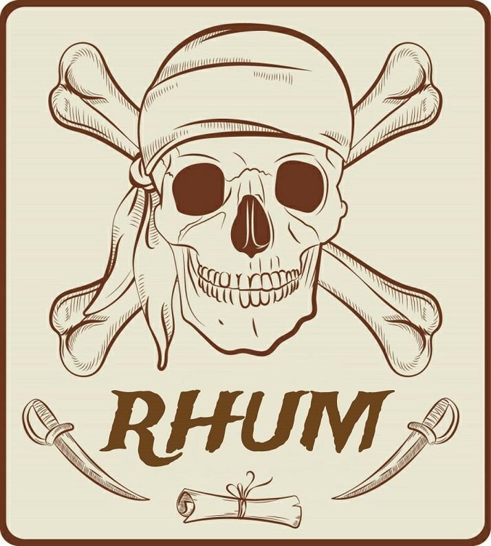 Наклейка на бутылку Ром пиратский