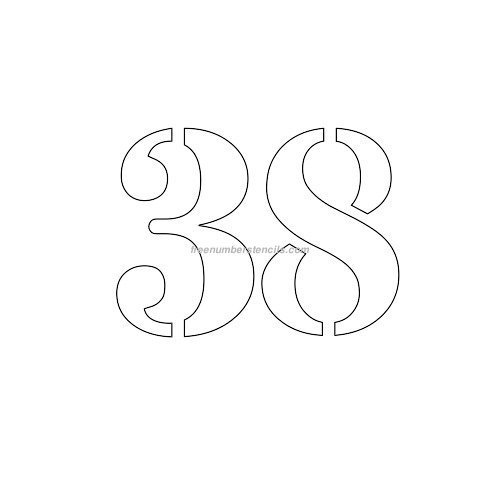 Цифра 38 трафарет