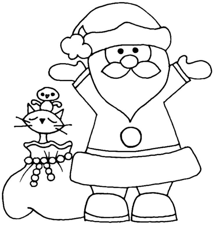 Дед Мороз раскраска для малышей