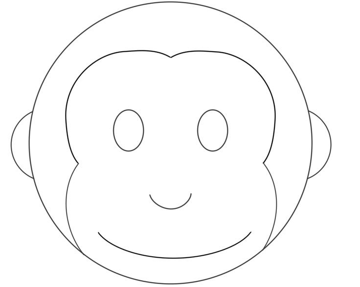 Маска обезьянки раскраска