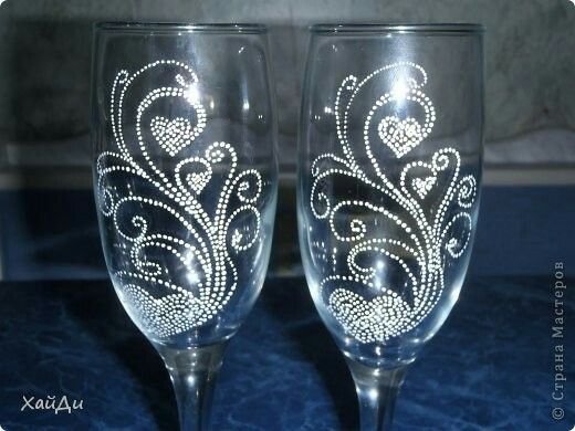 Трафарет для свадебных бокалов