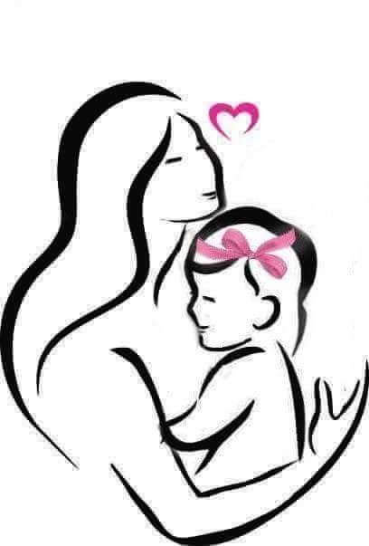 Мама и дочь силуэт