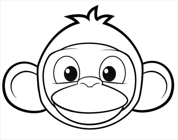 Маска обезьянки раскраска