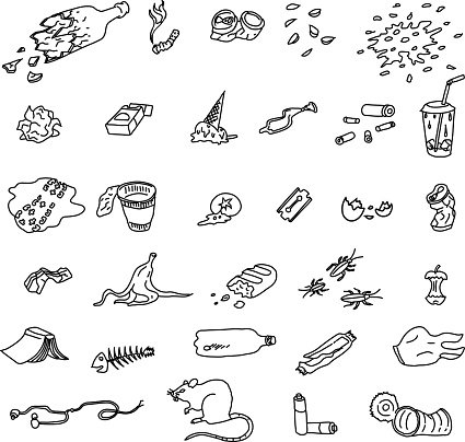 Мусор рисунок карандашом