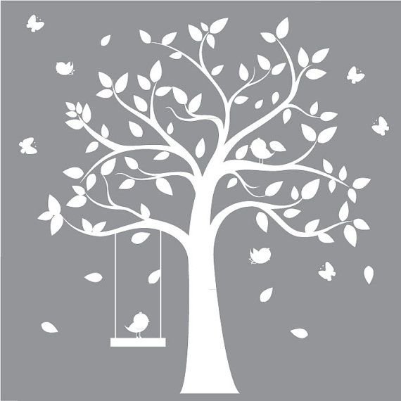 Трафарет дерева на стену