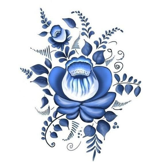 Элементы гжельской росписи Агашка