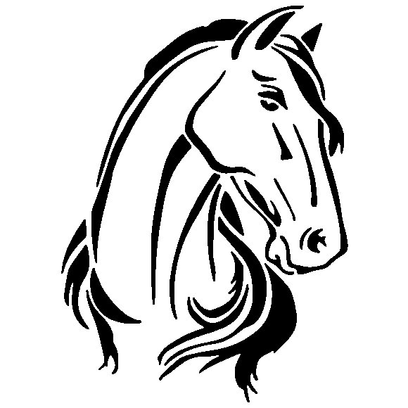 Морда лошади трафарет