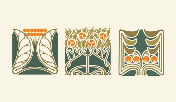 Растительный орнамент Модерн ар нуво