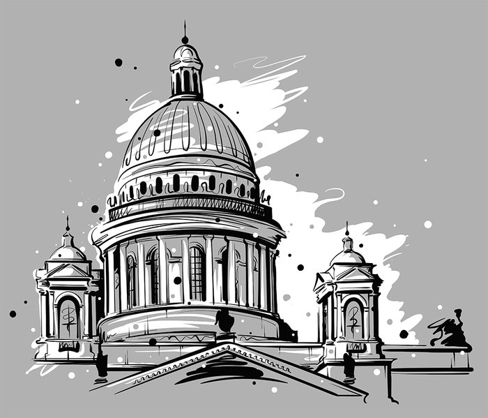 Питер Исаакиевский собор Графика