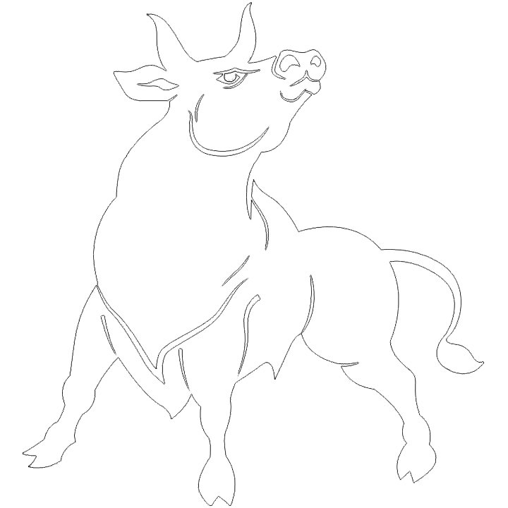 Трафарет быка для вырезания из бумаги