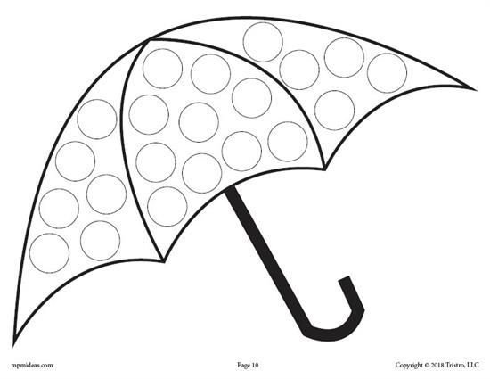 Зонтик раскраска для малышей