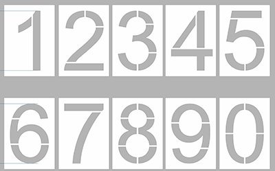 Трафарет цифр и номера