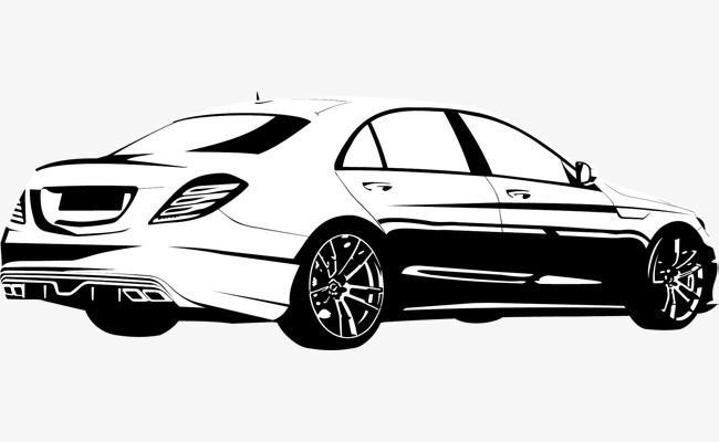 Белый Мерседес вектор сбоку