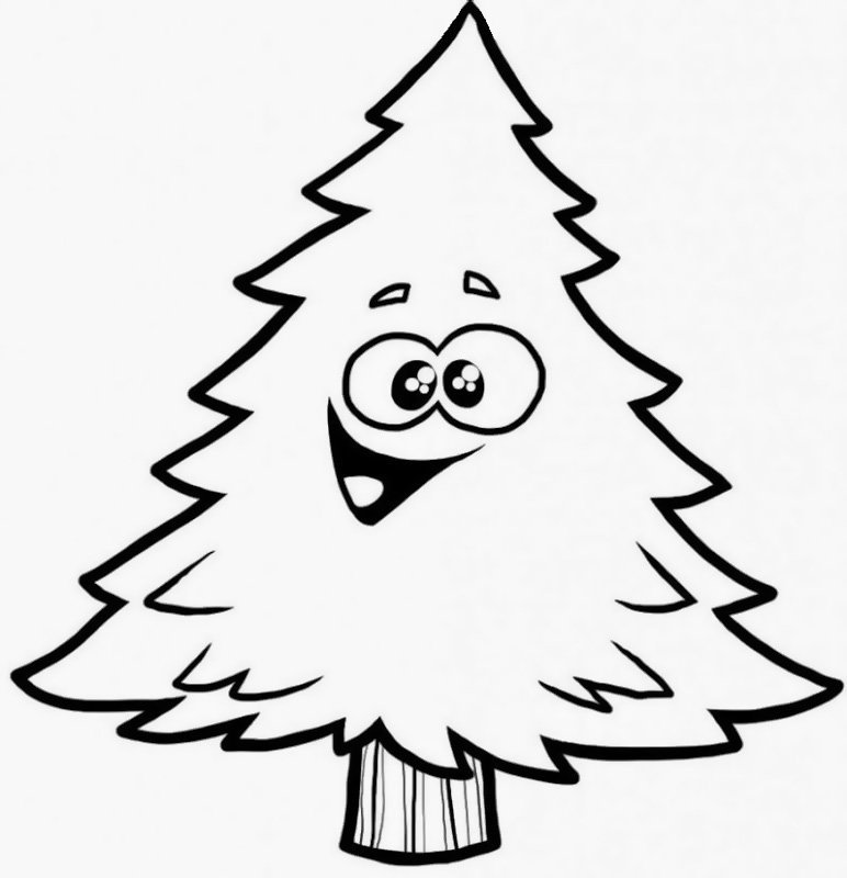Елка раскраска для детей