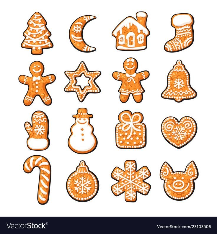 Рисунок новогодних печенек