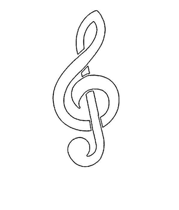 Скрипичный ключ трафарет