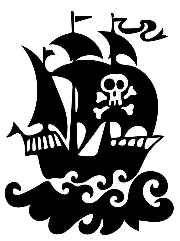 Пиратский корабль трафарет
