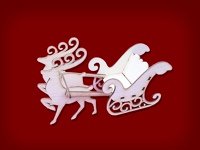 Олень с санками трафарет