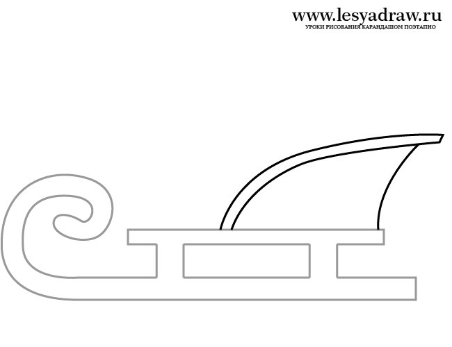 Санки трафарет для вырезания