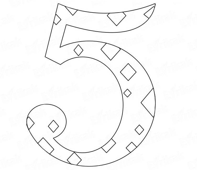 Цифра 5 объемная рисунок