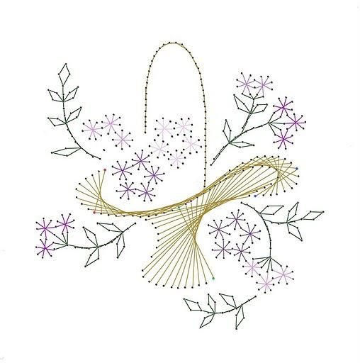 Вышивка на картоне цветок