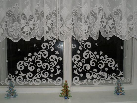 Украшение окон морозные узоры