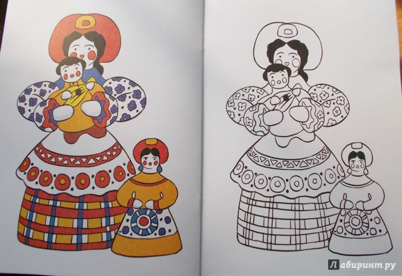 Дымковская игрушка раскраска