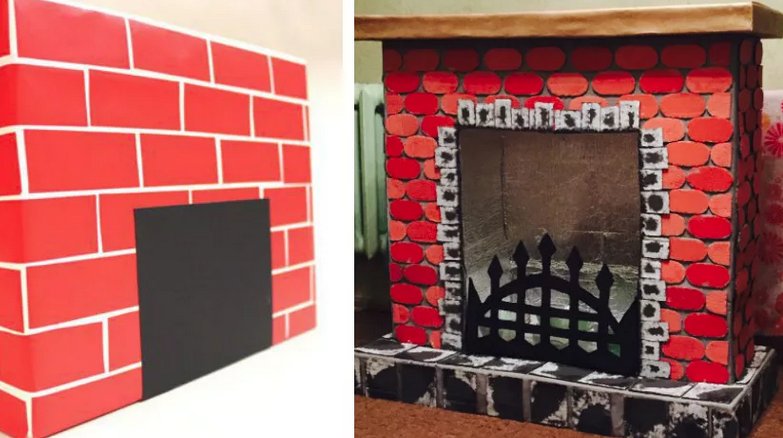 Камин из картона