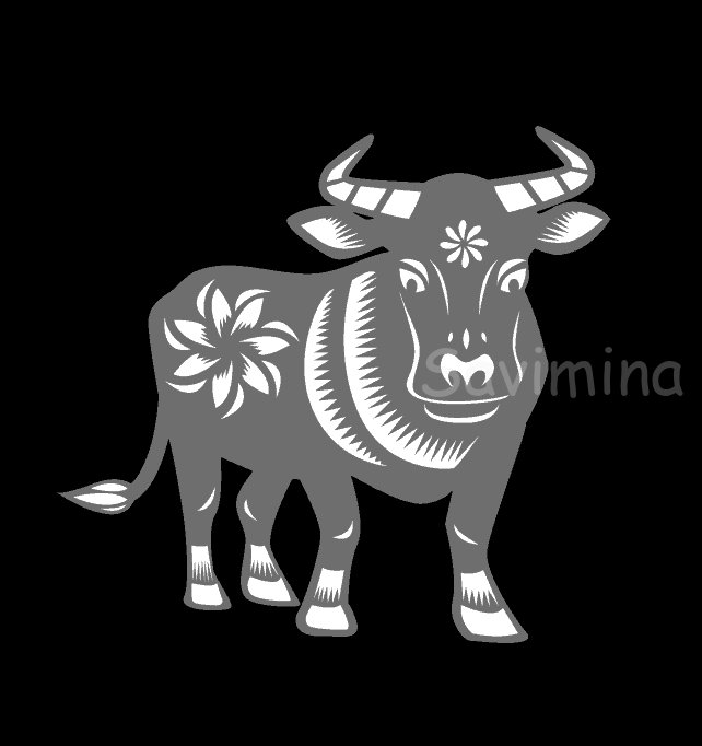 Трафарет быка на новый год