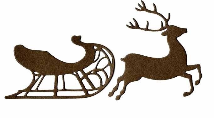 Олень с санками трафарет